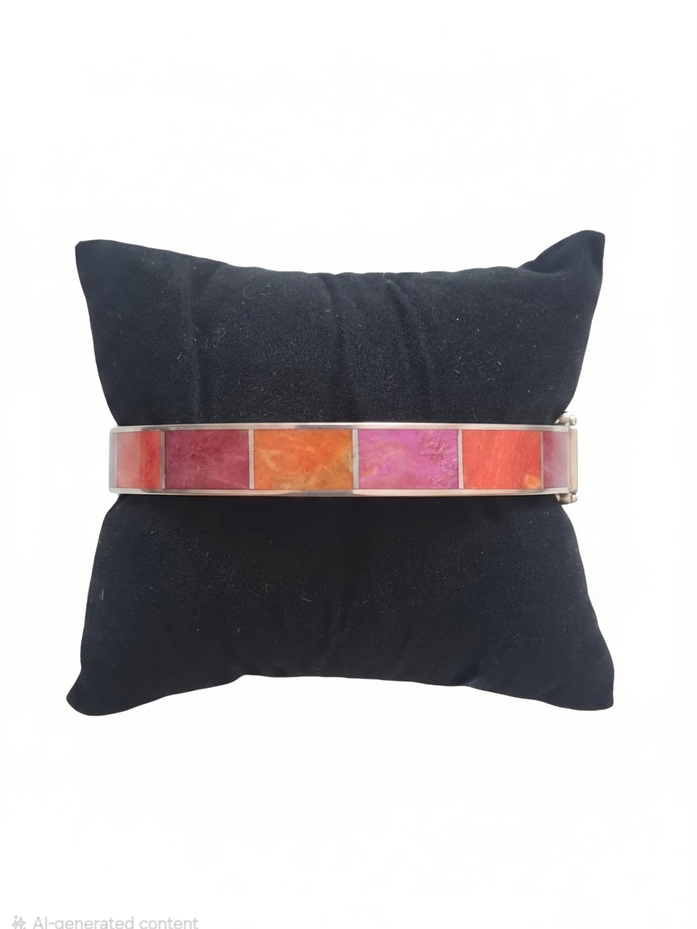 Jay King Pink, Orange & Red Tile Inlay Bracelet